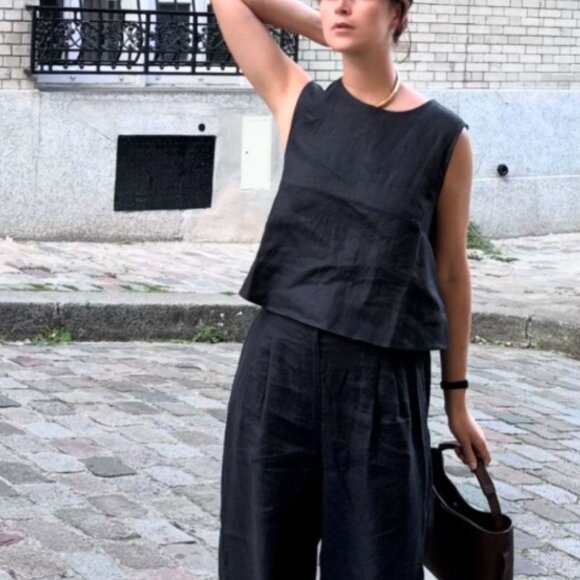 Banana Republic Black Linen Tank, M - Picture 2 of 7